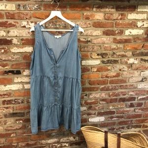 Tiered chambray tank dress - beach lunch lounge